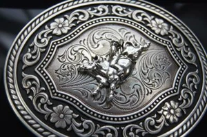 Nocona Western Belt Buckle Bull Rider Rope Edge  37710 - Picture 1 of 3