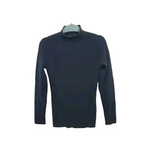 Orvis Mock Turtleneck Long Sleeve Ladies Cot/nylon Sweater Navy Blue Size Small - Picture 1 of 5