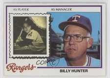 1978 Topps Burger King Restaurant Texas Rangers Billy Hunter #1