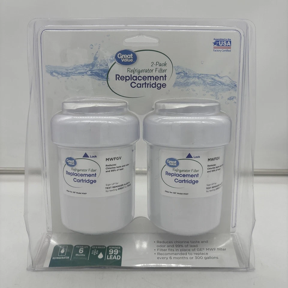 Great Value GV2PKMWF-MWFGV Water Filter Replacement Cartridges RM-24 (2 PACK) - Image 1 of 1