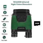 Jumelles de vision nocturne infrarouge WG600B 1080P avec haut-parleur et carte 64G pour la chasse