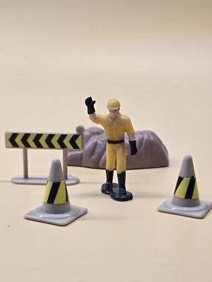 1983 Buddy L Construction Worker Flagger Figure Figurines for Play Road Block - Image 1 of 4