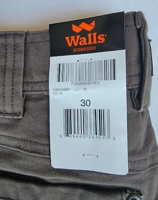 Pantalones cortos de trabajo Walls Cargo. 6 bolsillos, entrepierna de 11 pulgadas. Talla 30 Marrón Chocolate Foto 1 de 4