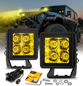 AUXBEAM 2"Inch LED Work Light Cube Pods Fog Lights Truck Driving Offroad Amber - Picture 1 of 12