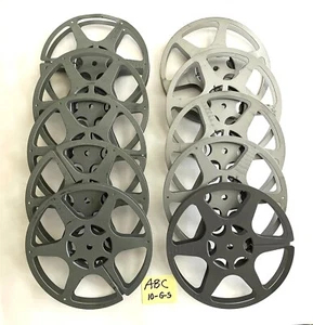 10- 16mm 400' EMPTY METAL FILM REELS TAYLOREEL CORP. GREY VERY NICE - Picture 1 of 3
