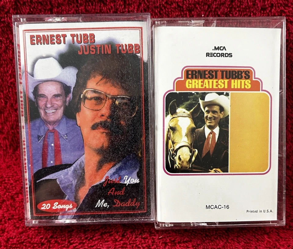 Ernest Tubb Loretta 2 Cassette Lot Greatest Hits Justin Just You and Me Daddy - Image 1 of 2