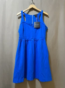 NWT Cynthia Rowley Women Sleeveless Sweetheart Neck Stretch Dress Size 10 Blue - Picture 1 of 11