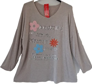 LES FRERES by LA BASS Pullover Pulli Camiseta Larga 46-48-50 Detalles de Moda Beige - Imagen 1 de 2