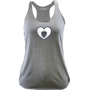 Original Ladies Massachusetts Heart State Flag Racerback Tank Top - Picture 1 of 3