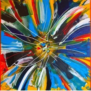 HERVORRAGENDES ORIGINAL ROB VAN HEERTUM ""Dutch Spin"" ABSTRAKTES GEMÄLDE - Bild 1 von 1