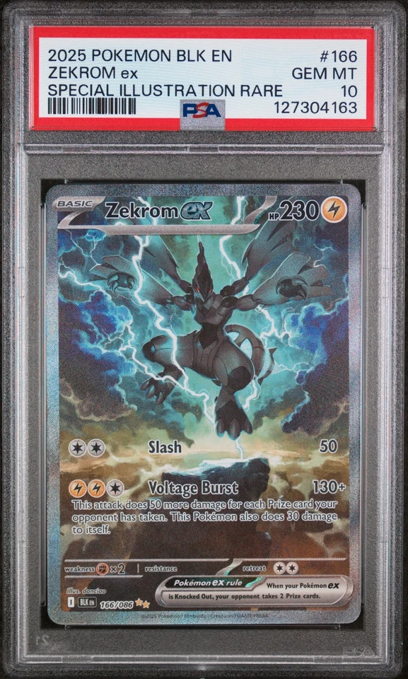 PSA 10 GEM Mint Zekrom ex 166 Special Illustration Rare - Pokémon BLK SV10.5 - Image 1 of 1