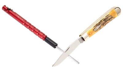 Cuchillo CASE XX 50302 varilla de afilar de aluminio rojo para cuchillos de bolsillo Foto 1 de 4