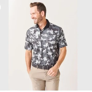 Neu ohne Etikett Greyson Herren schwarz grau Tarnmuster Wolf Stretch Performance Golf Polo Größe XXL - Bild 1 von 11