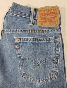 Levi’s 517 Jeans Men’s 34x29 Blue Bootcut Denim High Rise USA Western Classic EU - Picture 1 of 3