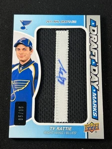 2014-15 UPPER DECK TY RATTIE DRAFT DAY MARKS PATCH AUTO #ED 5/35 - Picture 1 of 2