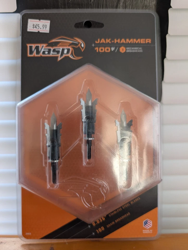 Wasp Archery Broadhead Jak Hammer 3 Blade Mechanical 100 Grain 3 Pack - Image 1 of 1