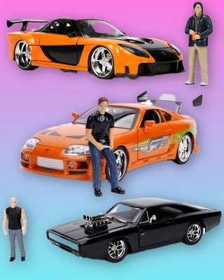 Jada Toys 1:24 Fast And The Furious Car Lot of 3 - Brian, Dom, & Han - Image 1 of 4