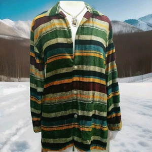 NWT Chico's Women Luxury Boho Stripe Warm Thick Chenille Jacket Coat Top $118. - Picture 1 of 7