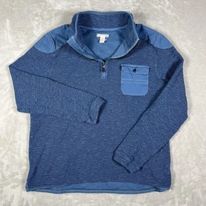 Carbon 2 Cobalt Shirt Mens Large Blue Long Sleeve 1/4 Zip Shoulder Pads Pocket - Picture 1 of 8