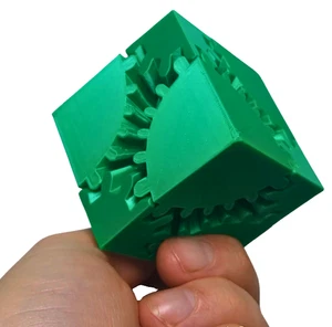 Fidget Toy Gear Cube - 3D Printed Sensory Tool for ADHD & Stress Relief Green - Picture 1 of 8
