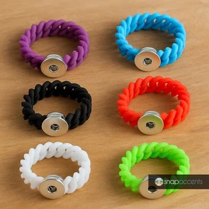 Größe wählbar | Silikon Stretch Druckknopf Schmuck Ingwer Charm Knopf Druckknopf Armband - Bild 1 von 17