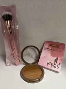 Mally Sunrise Sculpt Ombre Bronzer Shimmer Matte In Shade Deeper & Brush New - Picture 1 of 7