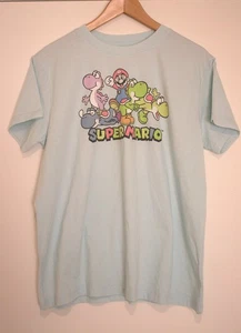Mario Bros. Character T-Shirt Large Pre-Owned 50% Cotton/50% Polyester - Picture 1 of 4