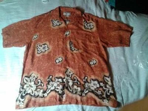 NEW Island Republic Terracotta Hawaiian Shirt Mens L NWT Closet22* - Picture 1 of 6