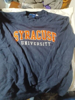 Syracuse Navy Sweater Mens XL  Crewneck Sweatshirt Pullover Long Sleeve Embroide - Image 1 of 4