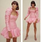 NWT AJE Baby Pink Bijou Ruffled Pleated Taffeta Mini Dress Size 4