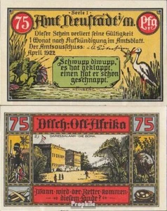 Neustadt Notgeld: 961.1 Notgeld Office Neustadt , 2. German-Eastern Africa used - Picture 1 of 1