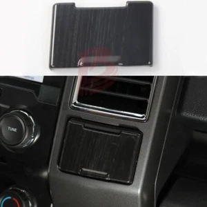 Cubierta tapa de toma de corriente para consola central ABS de madera negra para Ford F150 2015-2018 - Imagen 1 de 8