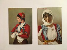 Tre cartoline COSTUMI SARDI - DESULO - BONO - venditrici cocomero viaggiate 1943