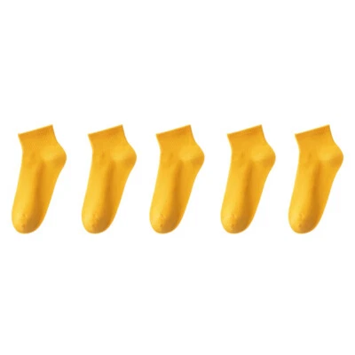 5 pares de calcetines cómodos cortos lisos suaves informales al tobillo de algodón lisos para mujer Foto 1 de 4