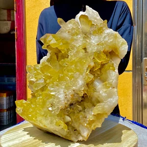 46,4 lb Gran racimo de citrino natural espécimen mineral cuarzo cristal curación - Imagen 1 de 19