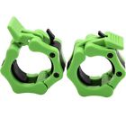 1 Pair 2 Inch Olympic Barbell Clamps GREEN Quick Release Pro Lock