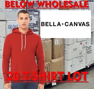 Unten GROSSHANDEL unbedruckt 20 große Bella + Canvas 3719 ROTER HOODIE Großpackung Posten - Bild 1 von 3