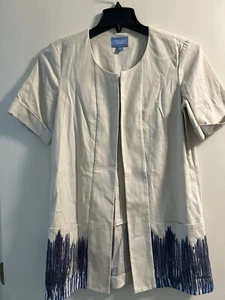 Cárdigan manga corta Simply Vera Wang para mujer talla S azul crema - Imagen 1 de 5