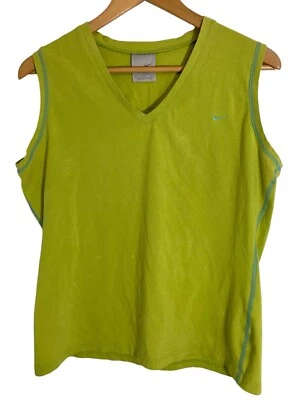 Camisa Nike vintage para mujer talla XL verde bordada cuello en V elástica Foto 1 de 4