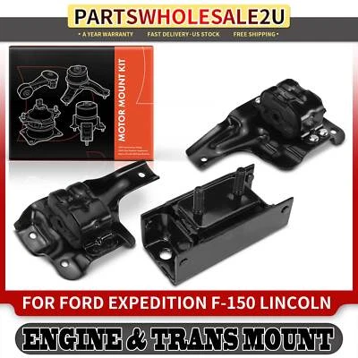 3 件发动机马达和变速器安装适用于福特 f-150 f-250 Expedition Lincoln — 第 1/4 张图片