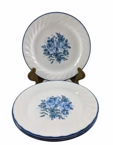 4er Set Corning Corelle ~ BLUE VELVET ROSE SWIRL ~ Salatteller - Bild 1 von 1