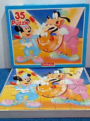 VINTAGE 35 LARGE PIECE PUZZLE - WADDINGTONS, DISNEY, MICKEY MOUSE - BOXED (1989) - Image 1 of 3