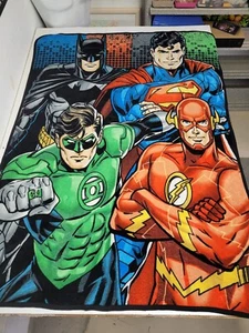 Justice League superheroes throw blanket 58" x 42" / we1241 r4  t45 - Picture 1 of 2
