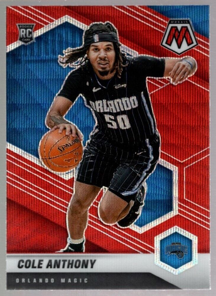 COLE ANTHONY $80++ MAGIC ROOKIE RED WAVE PRIZMS #207 RC SP 2020-21 PANINI MOSAIC
