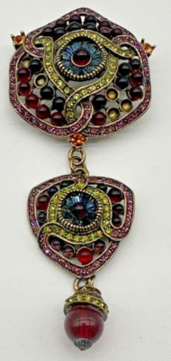 "Pin broche colgante vintage de cristales de Swarovski de Heidi Daus 4""" Foto 1 de 4