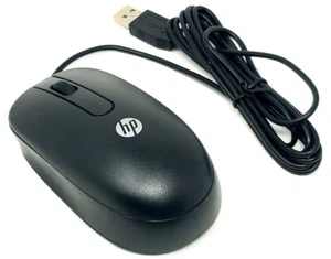 Original HP Mouse Wired 3 button SM-2022 Optical Mouse Scroll Wheel USB Standard - Picture 1 of 8