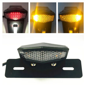 LED Motorcycle Turn Signals Tail Light Racer Fender Brake License Plate Durable