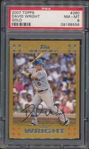 2007 Topps GOLD David Wright #260 New York Mets PSA 8 Low Pop