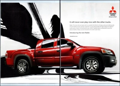Camioneta pickup compacta Mitsubishi Raider 2006 2 páginas vintage anuncio impreso arte de pared Foto 1 de 3