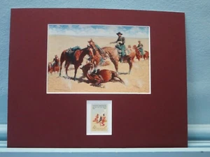  Cavalrymen holding the Horses   by Frederic Remington & his own stamp - Picture 1 of 1